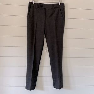 Vince Size 10 woman cool wool blend pants with leather trim and ankle zip